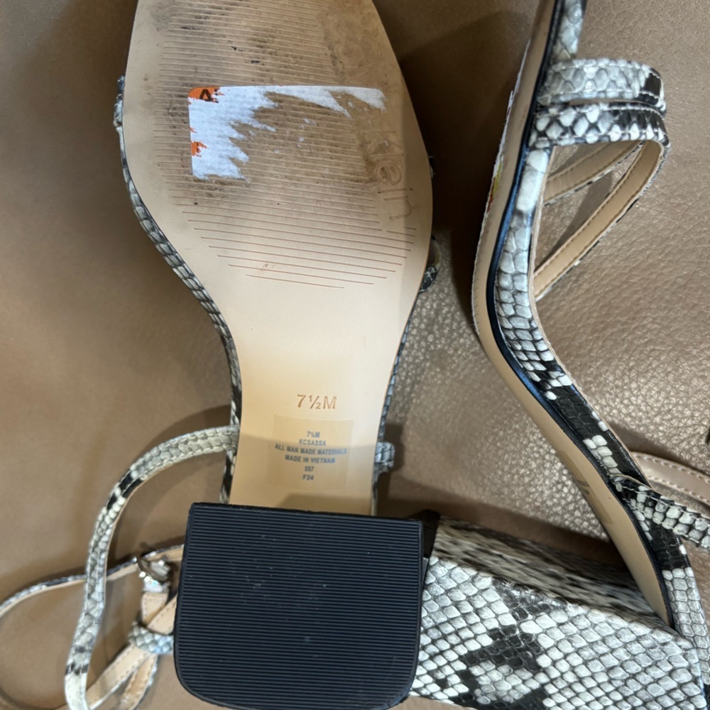 Calvin Klein Snakeskin Strappy Sandals - Picture 4 of 4